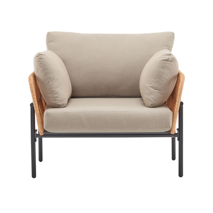 MeraxRope Weave Design Lounge Chair for  Indoor and Outdoor