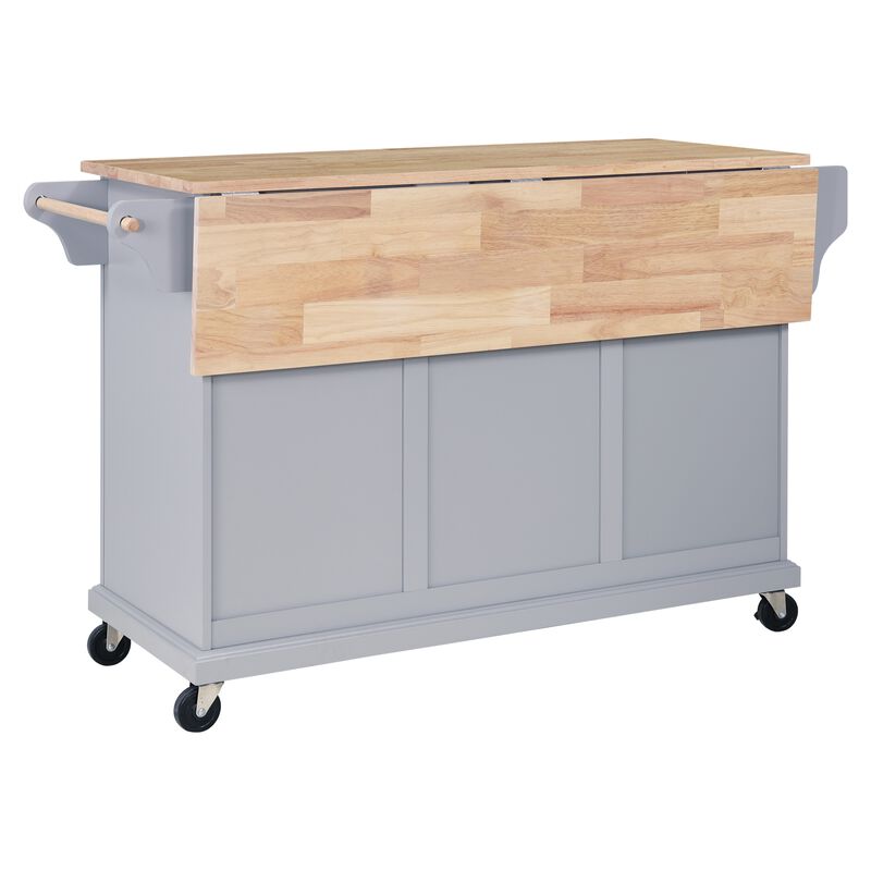 Streamdale Cambridge Wood Top Kitchen Island With Storage 0002
