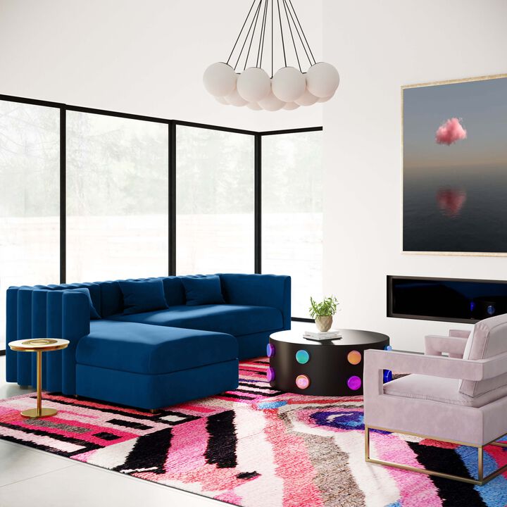 Callie Black Velvet Sectional - LAF