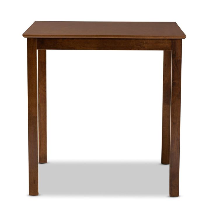 Baxton Studio Walnut Brown Finished Wood Counter Height Pub Table
