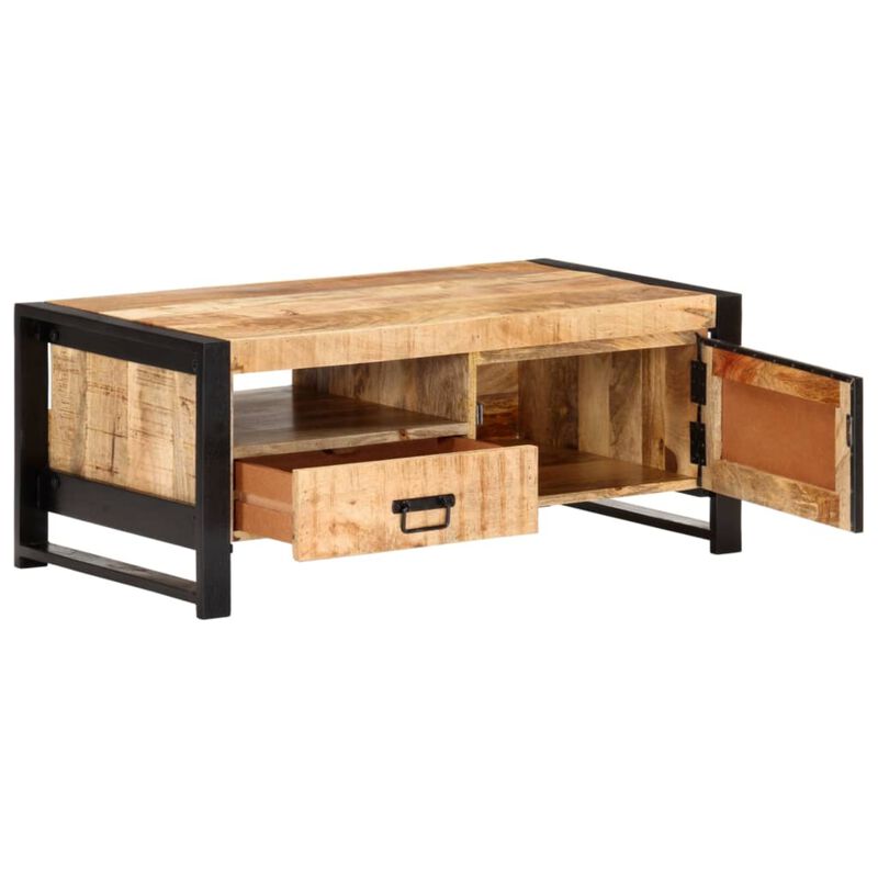 vidaXL Coffee Table 39.4"x19.7"x15.7" Rough Mango Wood