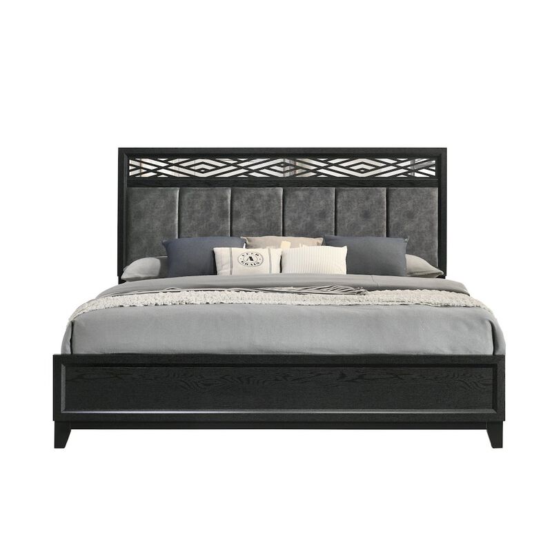 New Classic Furniture Obsidian Wood Queen Bed, Black