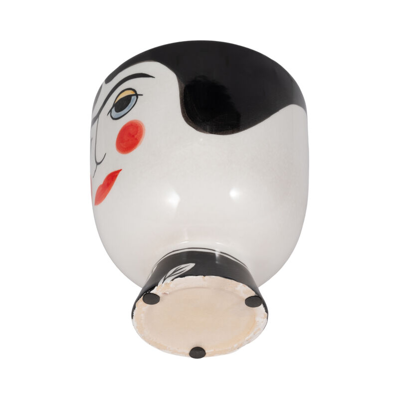 6" Black Frida Face Stone Vase