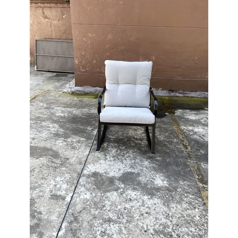 Rocker S Chair And Teapoy Offwhite
