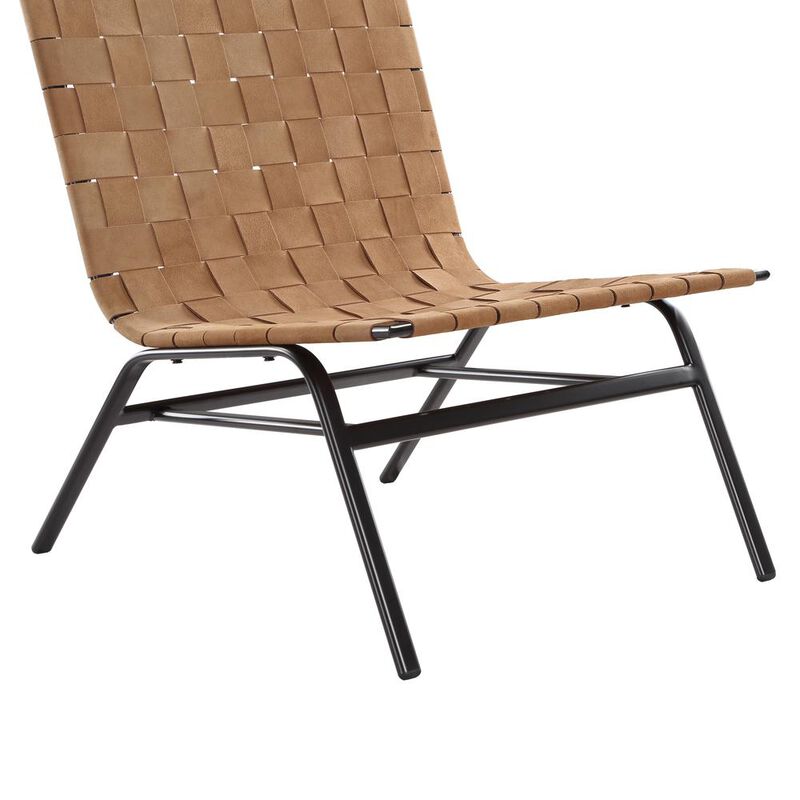 Comfort Pointe Cavett Woven Brown Leather Accent Chair