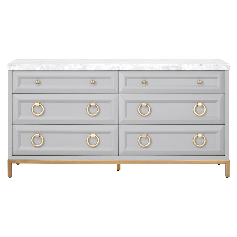 Dove Gray 6-Drawer Double Dresser