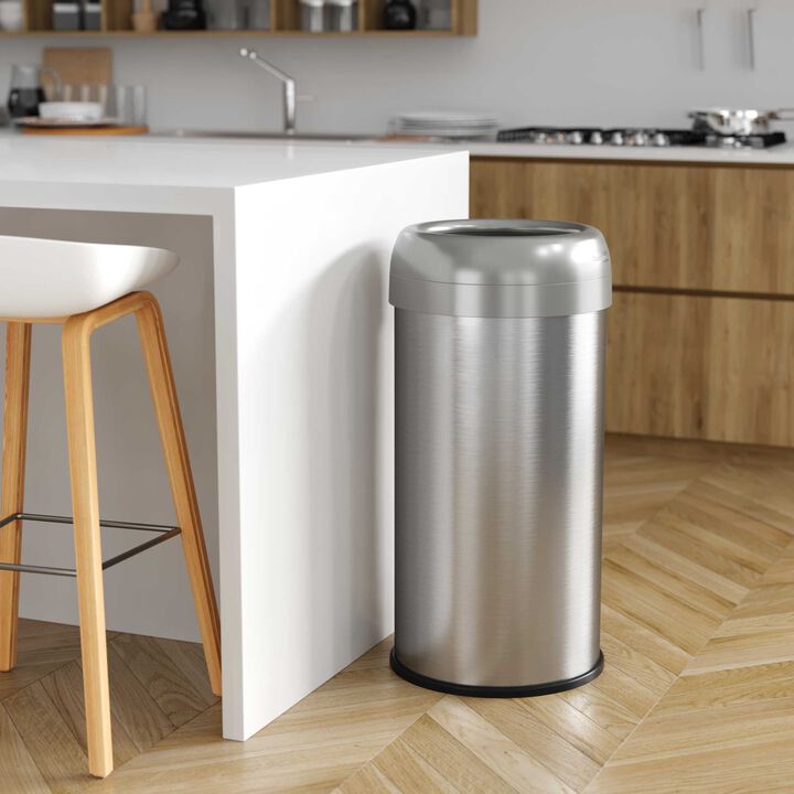 iTouchless 16 Gallon / 60 Liter Round Open Top Trash Can