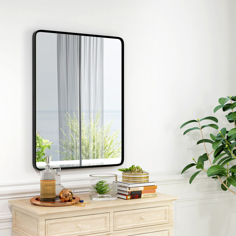 30 x 22 Inch Wall Mirror Aluminum Frame Rectangular Wall Mirrors for Bathroom
