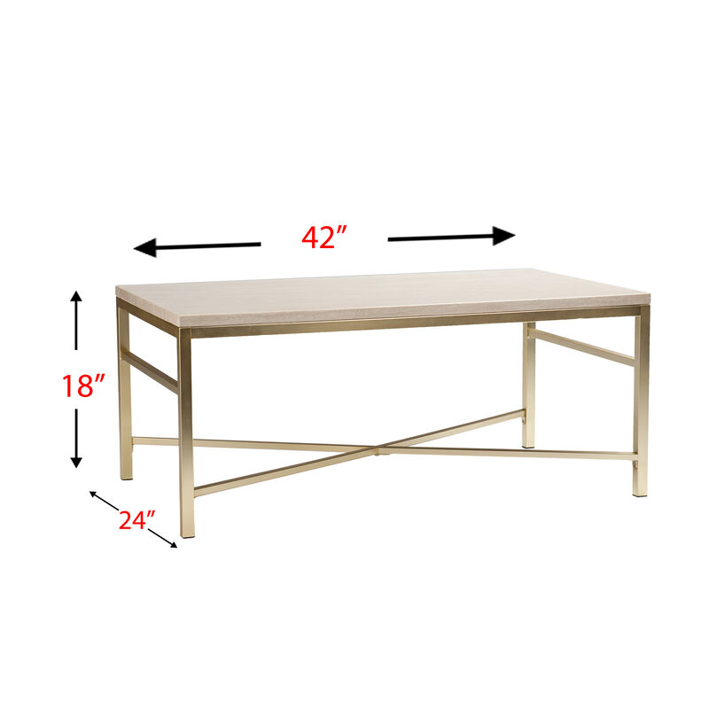 Orinda Faux Stone Cocktail Table