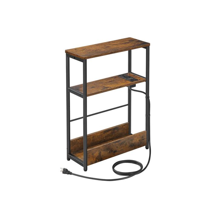 Narrow Side Table with Charging Station