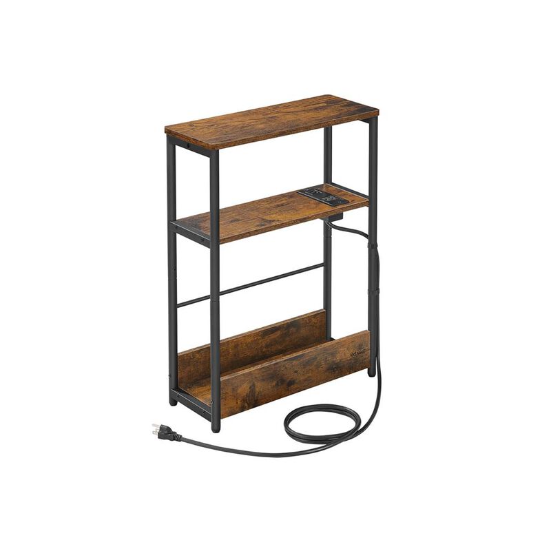 Narrow Side Table with Charging Station