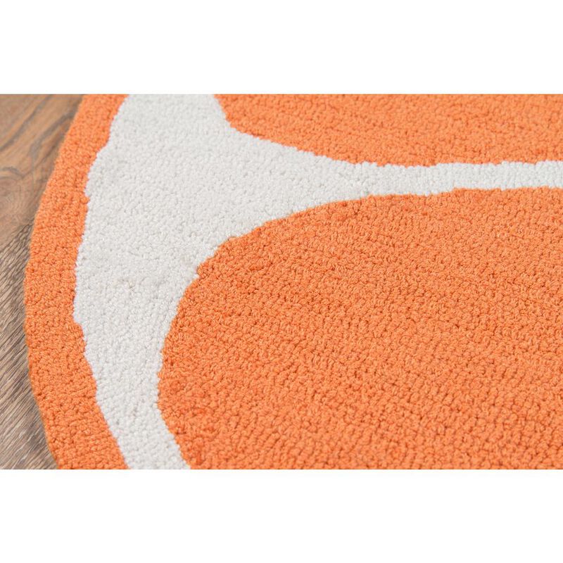Novogratz Contemporary Round Area Rug, Orange, 3' X 3' Round