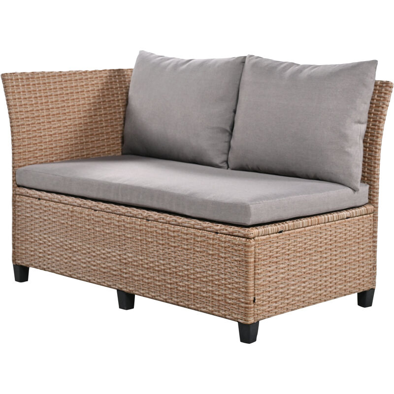 5-Piece Rattan Outdoor Sofa Set with Tables