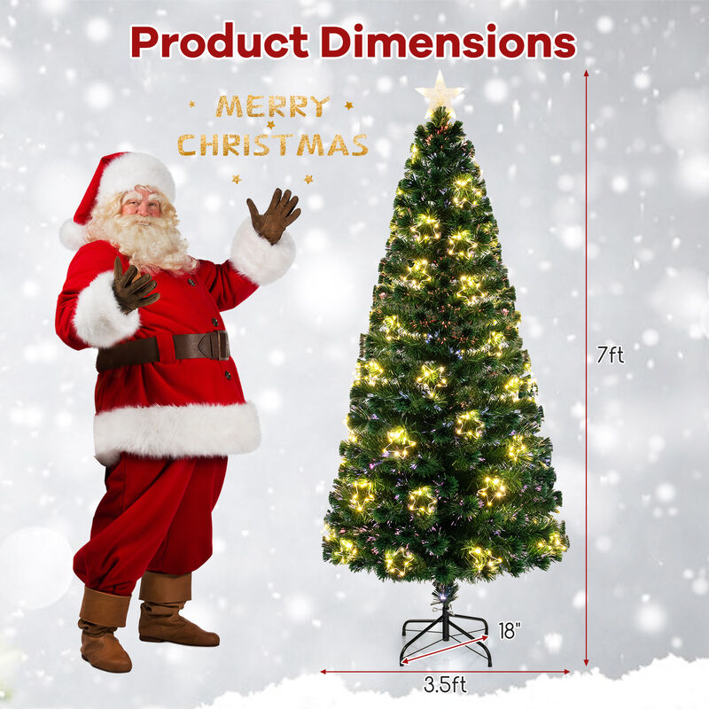 Pre-Lit Artificial Xmas Tree with Top Star and Branch Tips
