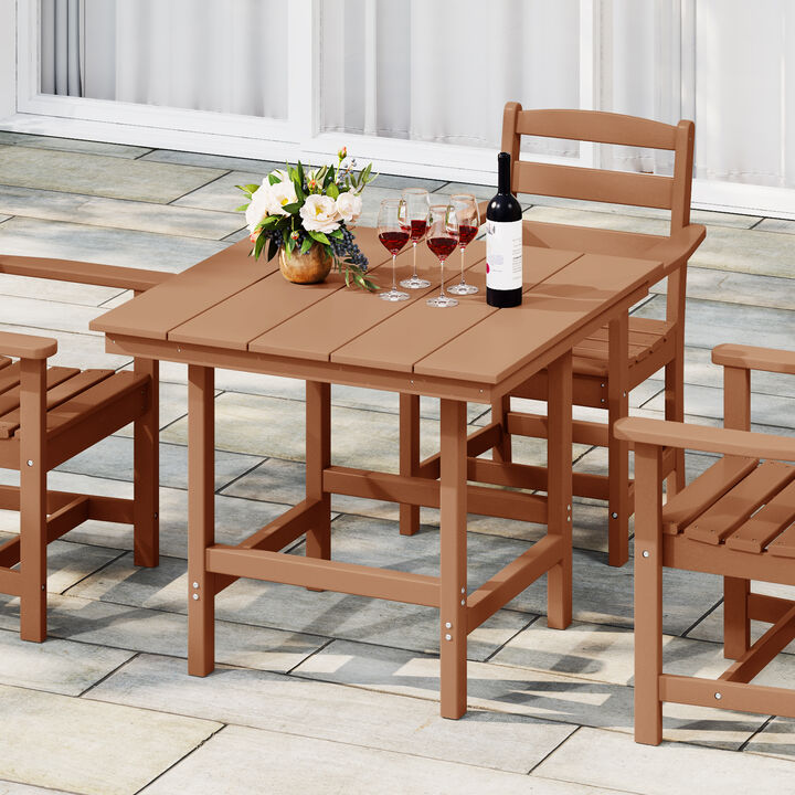 WestinTrends Outdoor HDPE 36" Square Patio Dining Table with Umbrella Hole