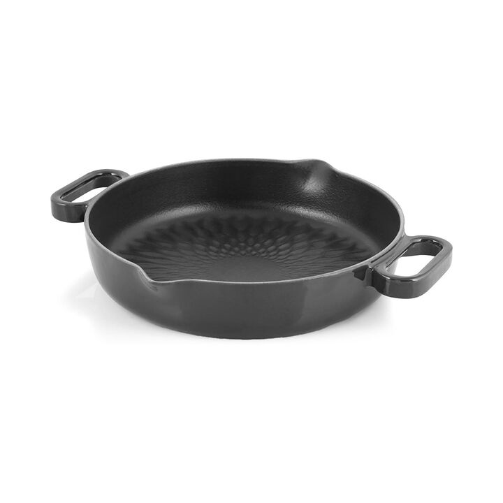 Matte Black Double Handle 8.5 inch Cast Iron Grill Pan