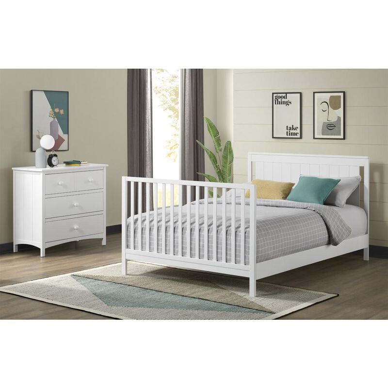 Oxford Baby Lazio 4 In 1 Convertible Crib Snow White