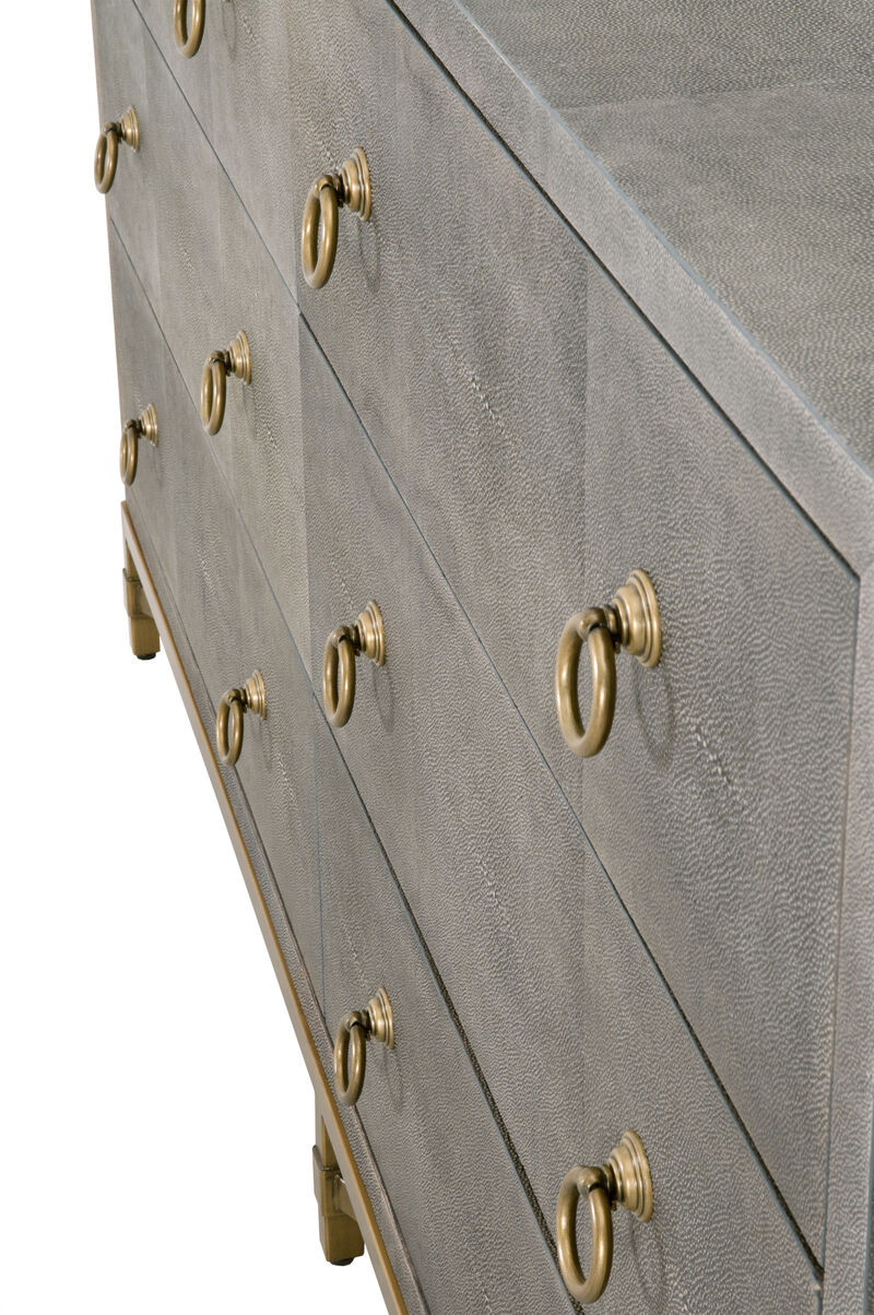 Gray Shagreen 6-Drawer Double Dresser