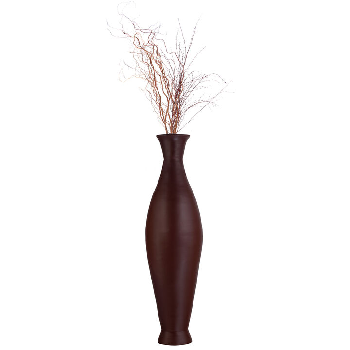 Modern Bamboo Floor Vase - Decorative 43-inch Vase for Living Room, Dining Room, or Entryway - Fill with Dried Branches or Flowers - Contemporary Tall Vase - Unique Bamboo Design, Blue