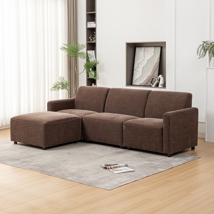 Duvall 4 Piece Modular Sofa -  Brown