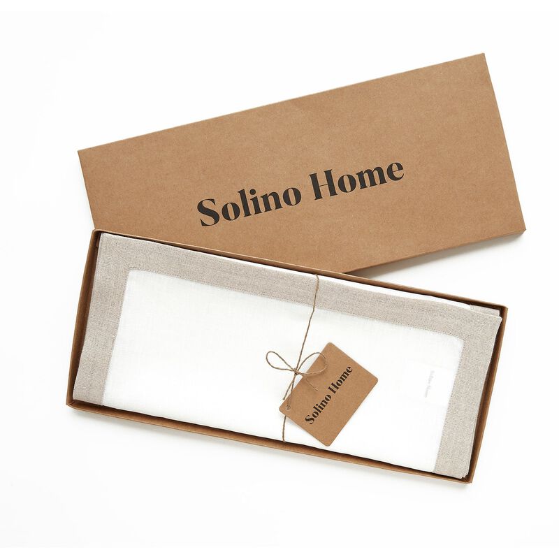 Solino Home 100% Pure Linen Table Runner 14 x 60 Inch | Classic