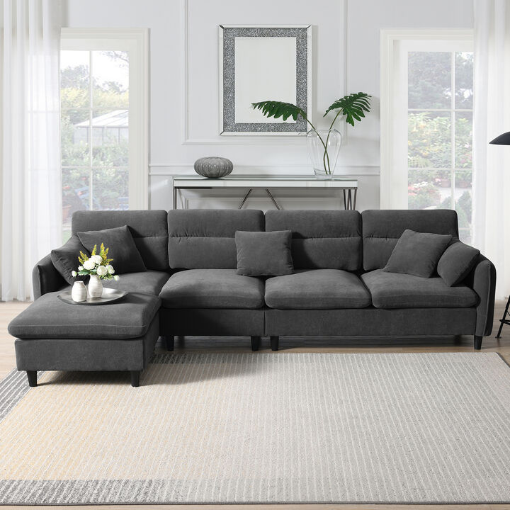 Merax Modern 5 Seats Convertible Sectional Chenille Sofa