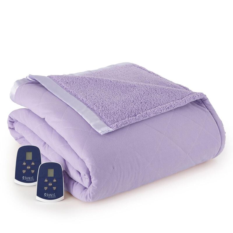 Shavel Micro Flannel Heating Technology Luxuriously Soft Stripe Sherpa Electric Blanket - Twin 62x84" - Metro Stripe