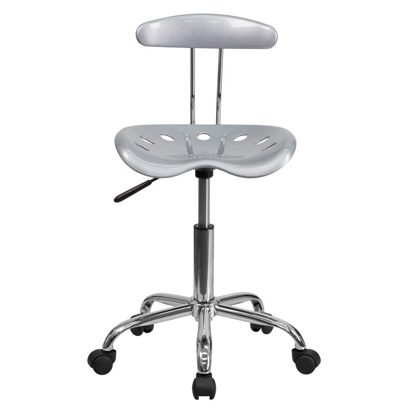 Elliott Vibrant Bright Blue and Chrome Swivel Task Office Chair with Tractor Seat