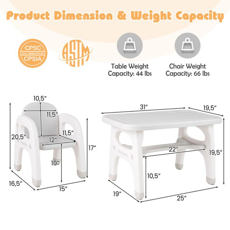 Hivvago Kids Activity Table and Chair Set with Montessori Toys for Preschool and Kindergarten