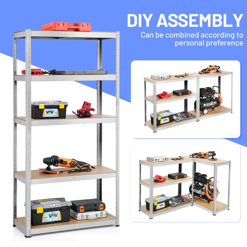 72 Inch Storage Rack with 5 Adjustable Shelves