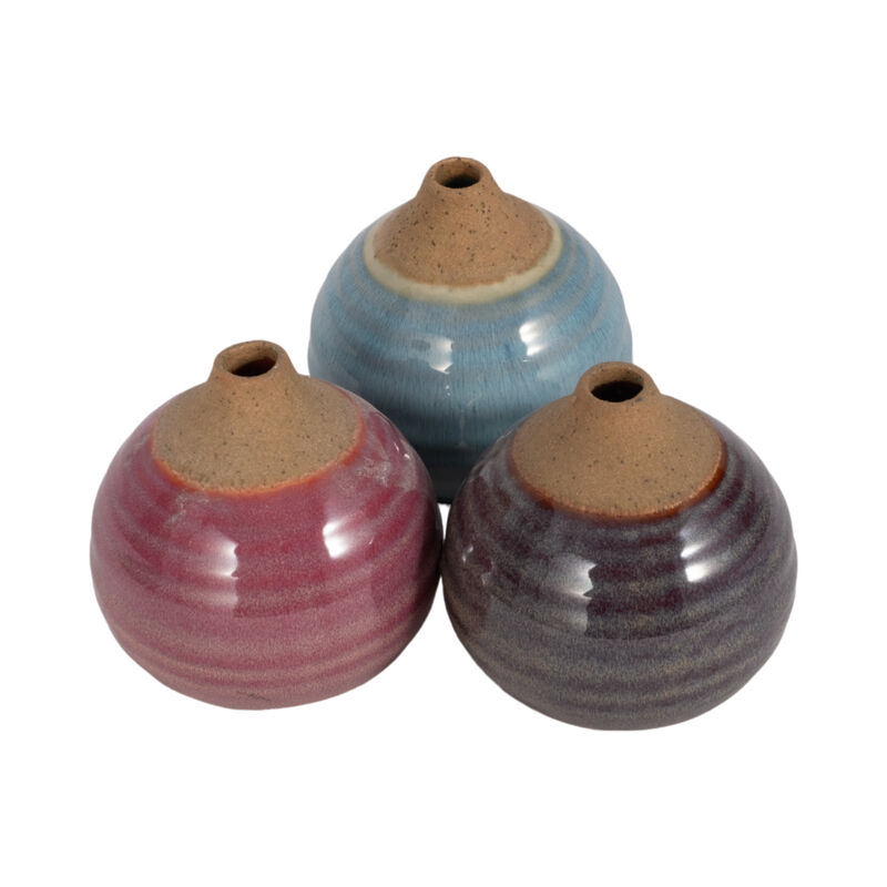 Glazed Bud Vases Set