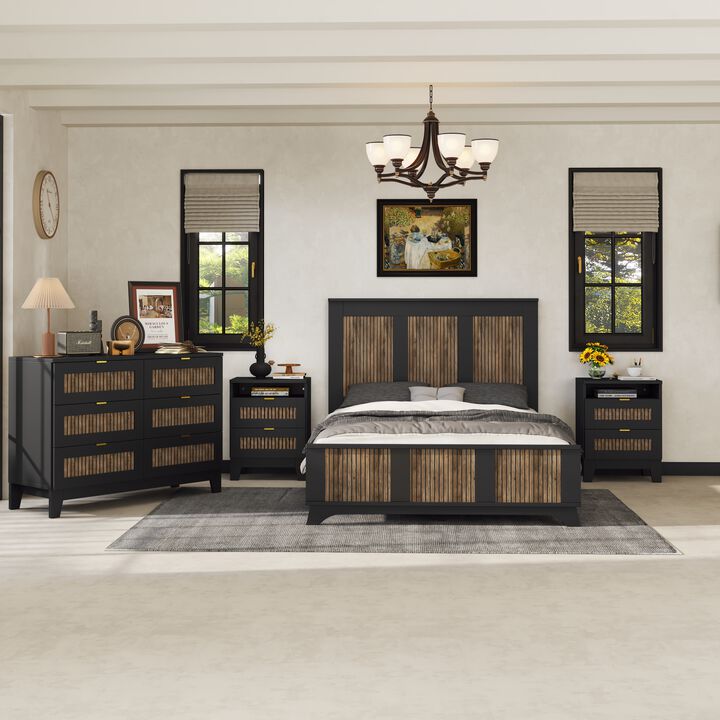 Merax 4-Pieces Bedroom Bed Sets