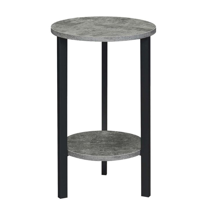 Convenience Concepts Graystone 24 inch 2 Tier Plant Stand, Cement/Black