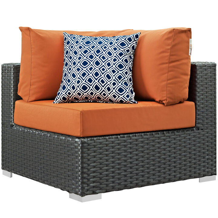 Sojourn 5 Piece Outdoor Patio Sunbrella Sectional Set - Canvas Tuscan