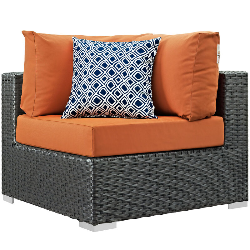 Sojourn 5 Piece Outdoor Patio Sunbrella Sectional Set - Canvas Tuscan