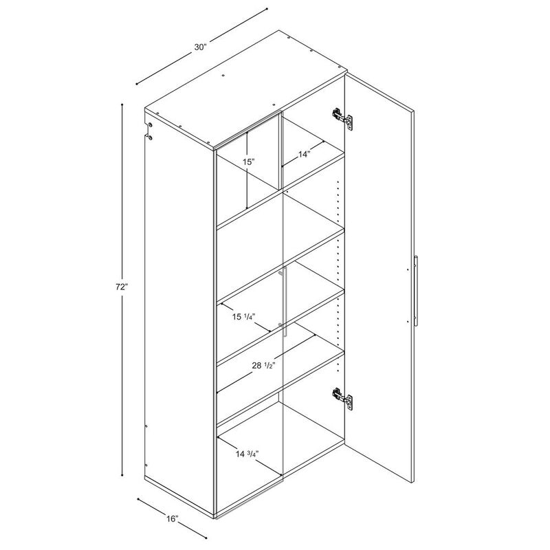 Prepac White HangUps 90 Storage Cabinet Set G - 4pc