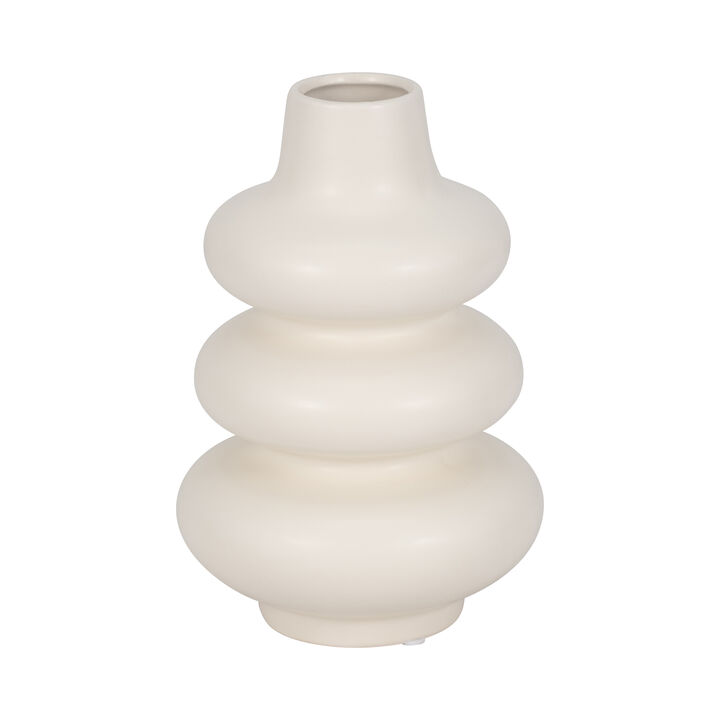 9" Ivory Stone Sphere Vase