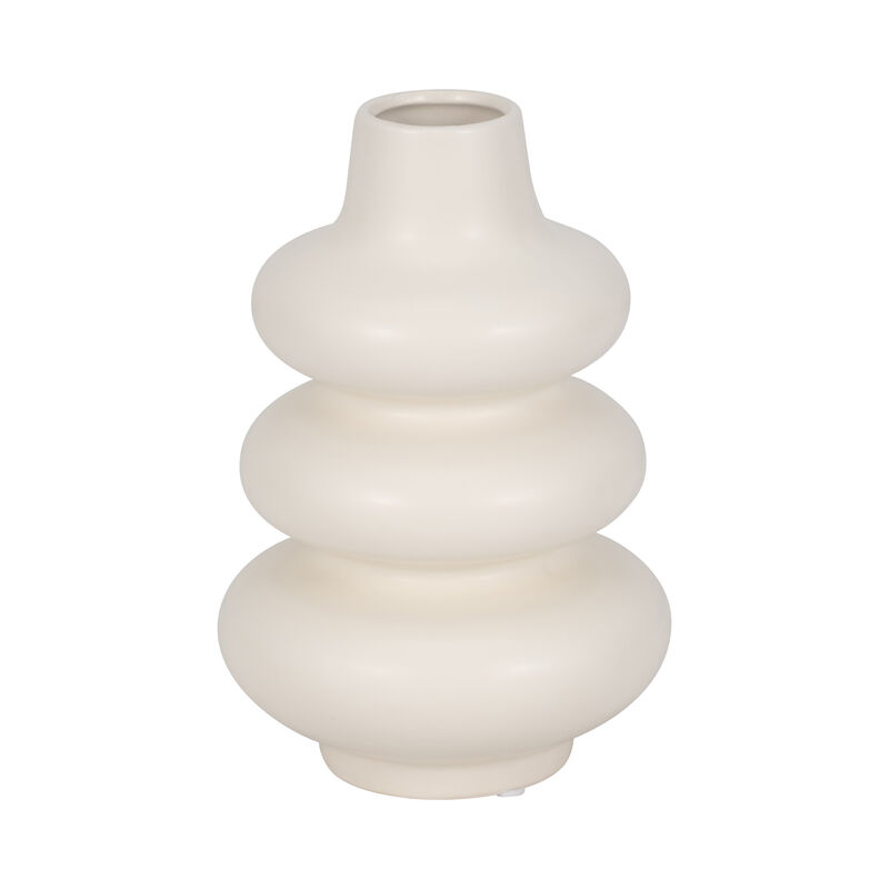 9" Ivory Stone Sphere Vase
