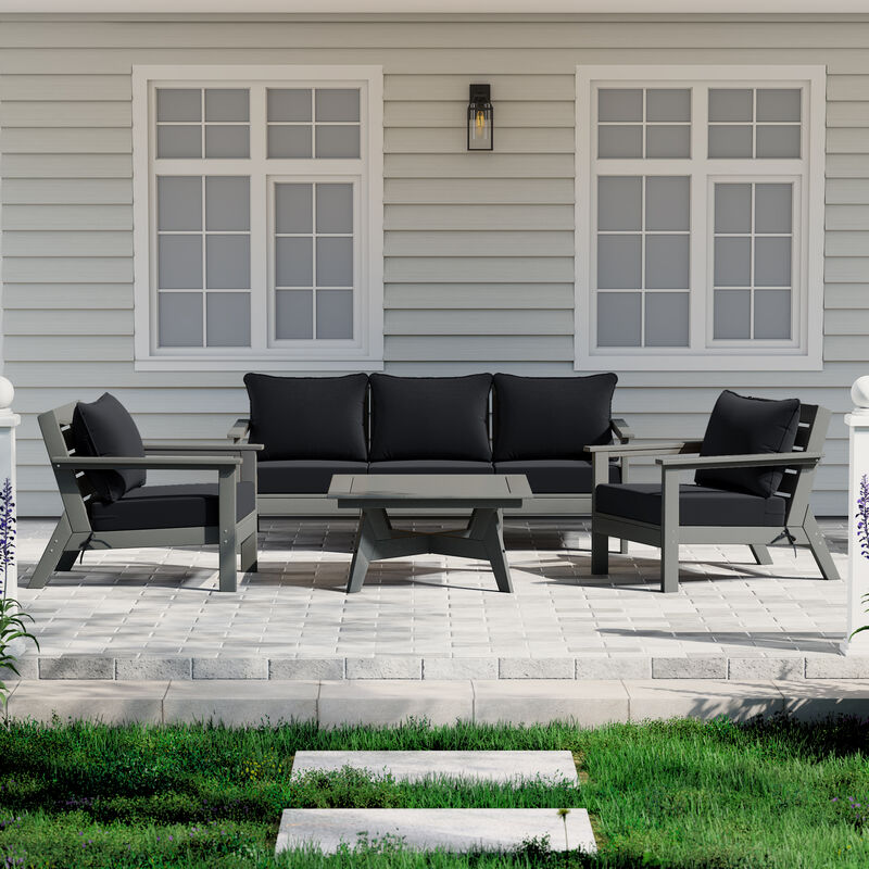 WestinTrends Outdoor 6-Piece Modular Sectional Patio Furniture Sofa Set