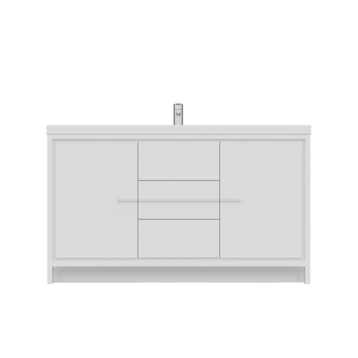 Alya Bath Sortino 60 Modern Single Bathroom Vanity in White