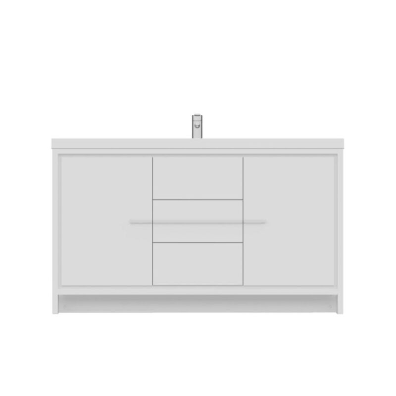 Alya Bath Sortino 60 Modern Single Bathroom Vanity in White