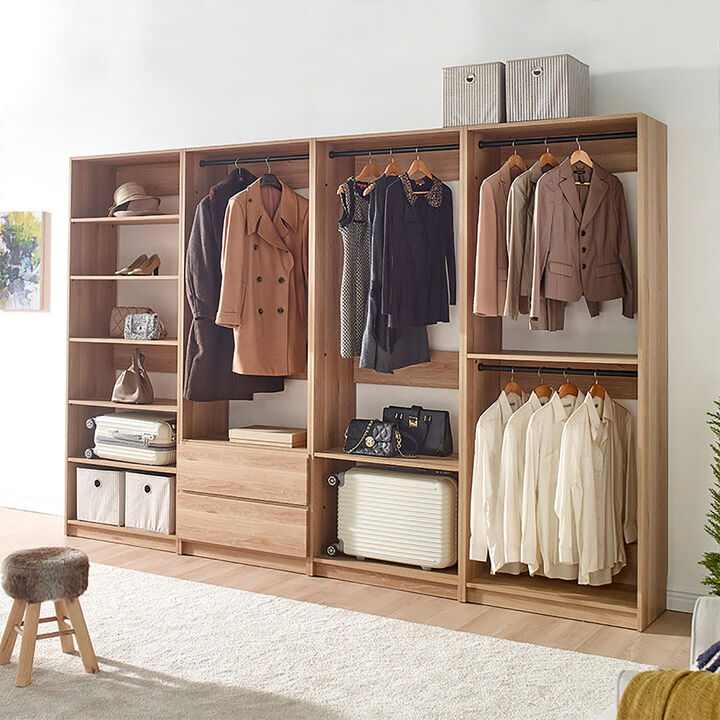 Prosper Oak Freestanding Walk in Wood Closet System