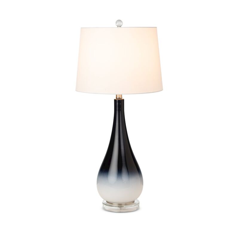 Lux Lighting Serenity 30.5 Black / White Glass Table Lam, (Set of 2)