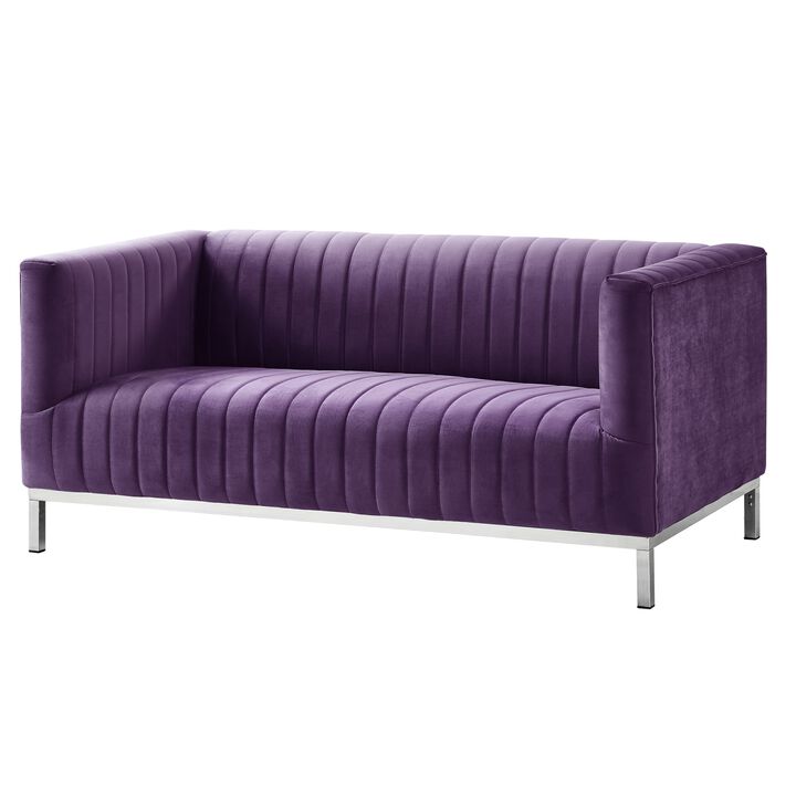 Inspired Home Jay Velvet Loveseat