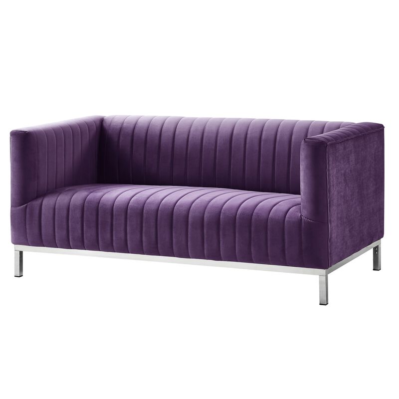 Inspired Home Jay Velvet Loveseat