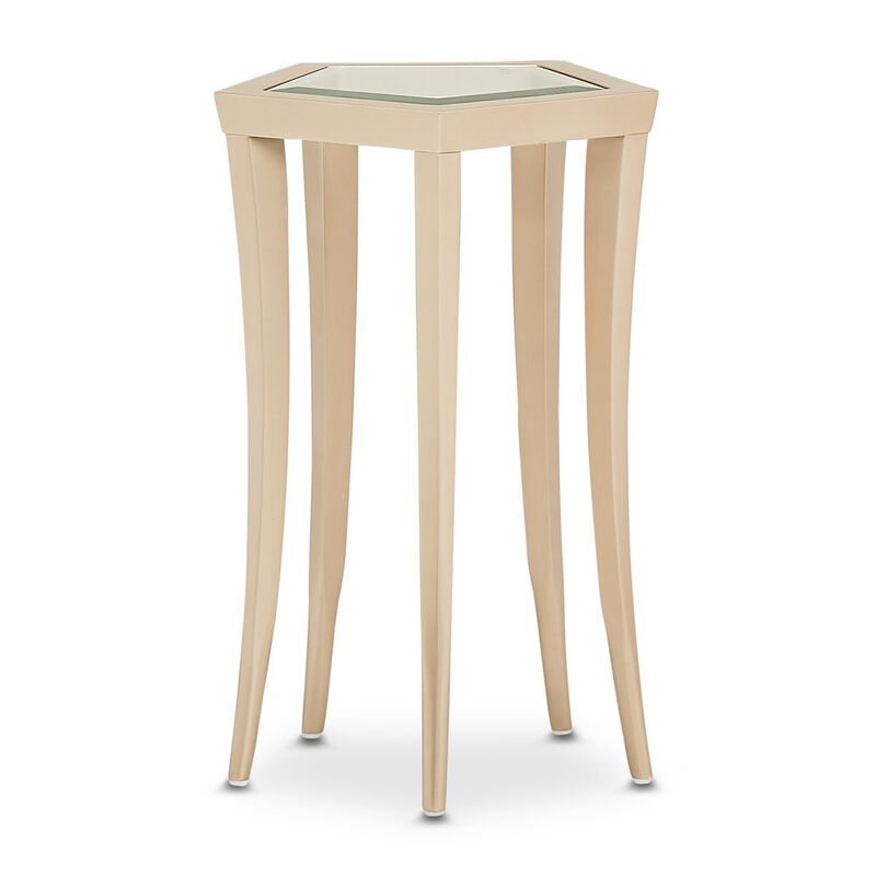 Michael Amini La Rachelle Chairside Table - Champagne