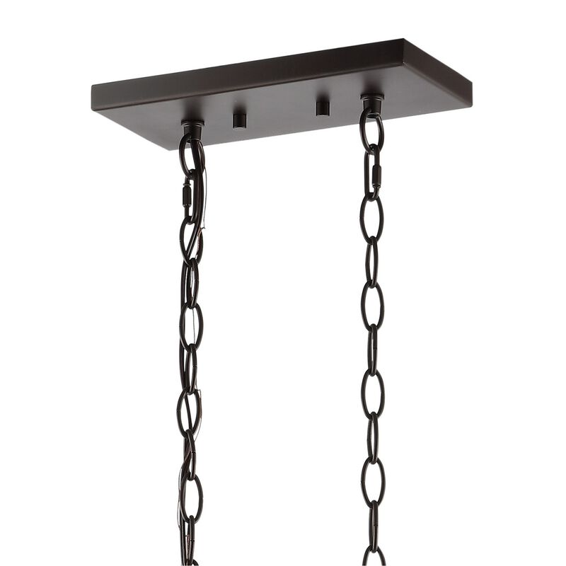 Jayden 3-Light Industrial Farmhouse Iron/Glass Linear LED Pendant