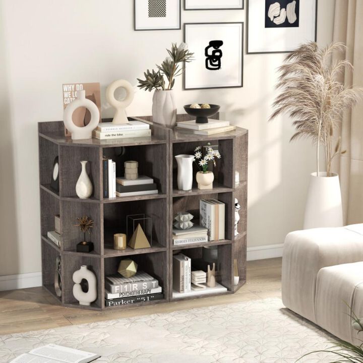 3-Tier Corner Cabinet with Charging Station for Bedroom