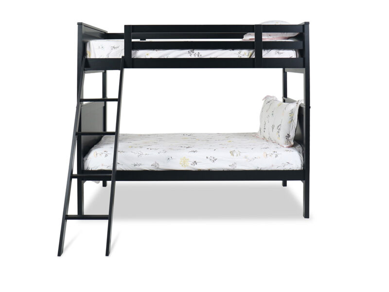 Nextonfort Twin Over Twin Bunk Bed in Black