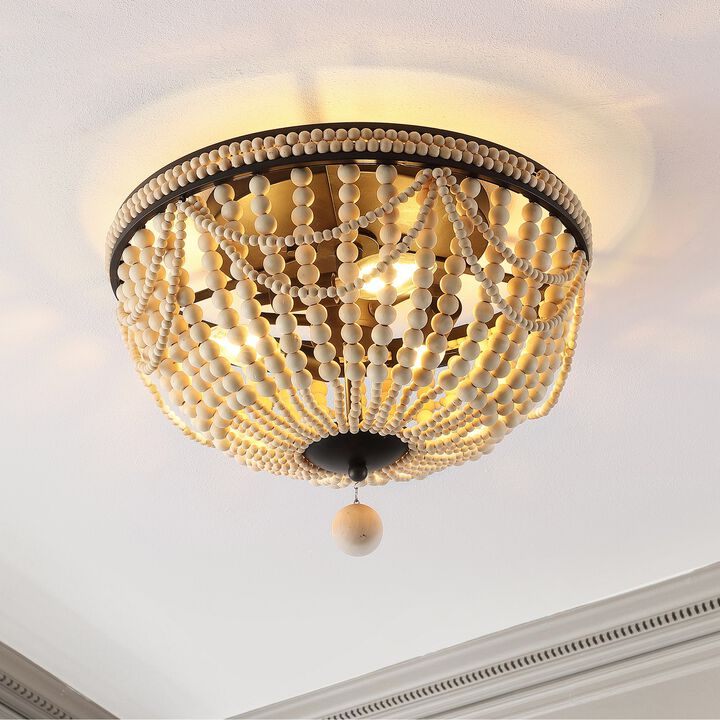 Dune 3-Light Bohemian Farmhouse Iron LED Semi Flush Mount